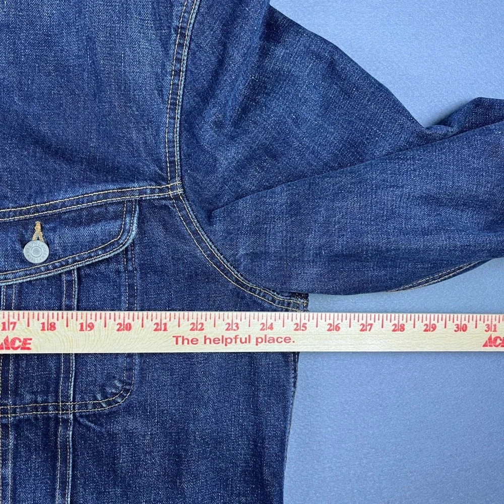 VTG Polo Ralph Lauren Mens Blue Denim Trucker Jacket XXL Dark Wash Lee 101J
